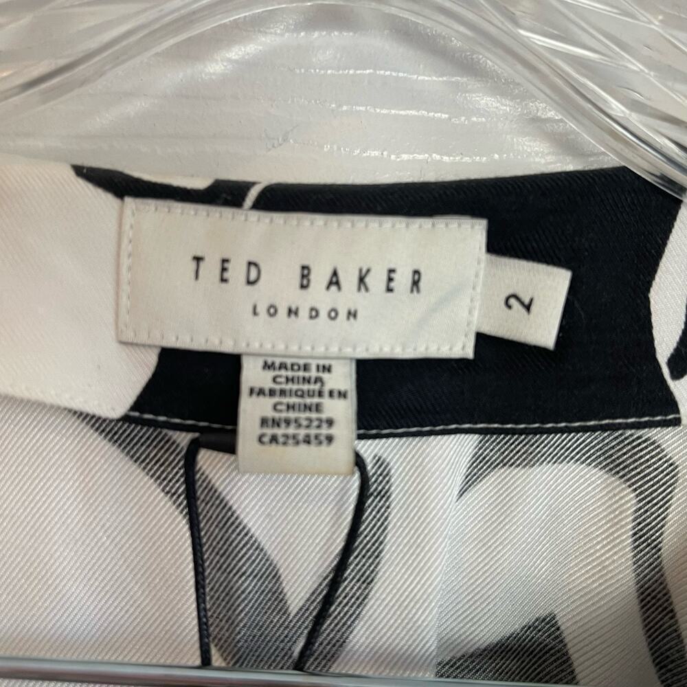 Ted Baker London Midi Shirt Dress with Splits Snap Button Size 2 / US Size 6 NWT - Picture 11 of 12